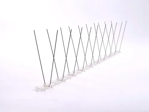 Taubenabwehr, 2 Reihen Spikes auf 50 cm Polycarbonatleiste, Taubenspikes, Vogelabwehr - DIREKT VOM Hersteller