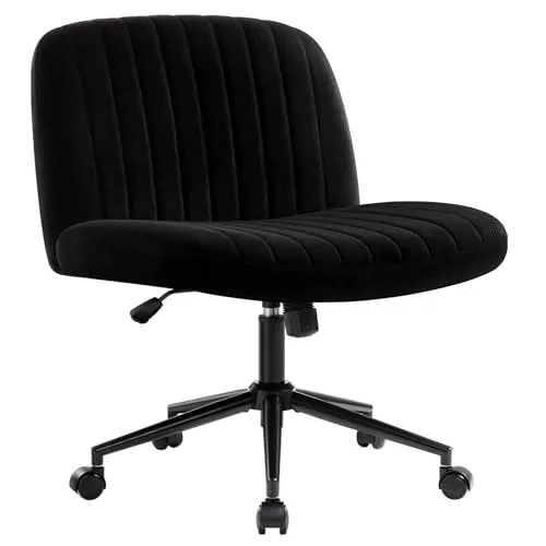 IWMH Höhenverstellbarer Bürostuhl ohne Armlehnen - Moderner Bürostuhl mit breiterer Sitzfläche, ideal für bequemes Sitzen im Schneidersitz. Ergonomisches Design und geschmeidige Rollen für alle Böden.