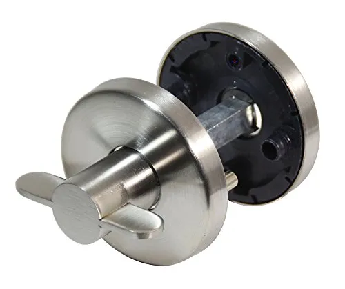 Häusler Edelstahl Rosetten WC Drehriegel mit Frei Besetzt Anzeige - Türbeschläge für Innentüren, inklusive Frei Besetzt Anzeige, ideal für 78 mm Badezimmertür-Schlösser, aus hochwertigem satiniertem Edelstahl.