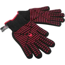 Char-Broil Grillhandschuhe Baumwolle, 1 Paar, hitzebeständig bis 220°C, rutschfest für BBQ & Ofen, schwarz-rot
