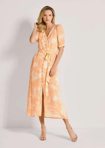 MADELEINE Maxikleid Durchgeknöpftes Sommerkleid mit floralem Print