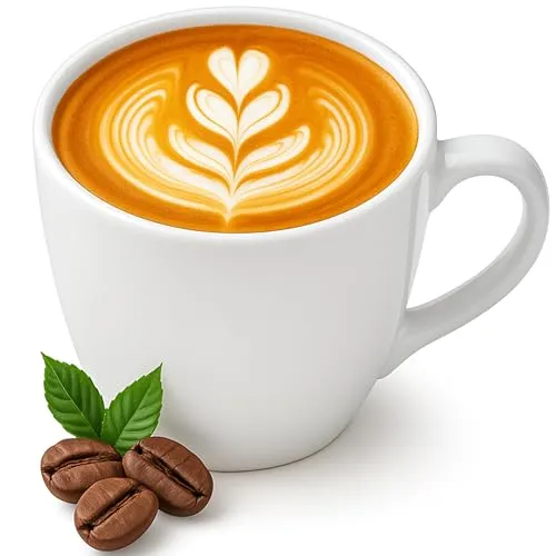 KONZEPT Cappuccino Tassen 230ml Weiß - 6er Set - Kaffeetassen Set aus hochglänzender Keramik, spülmaschinenfest und mikrowellengeeignet. Ideal für Kaffee, Tee und kreative Gestaltungen, perfekt für jeden Anlass.