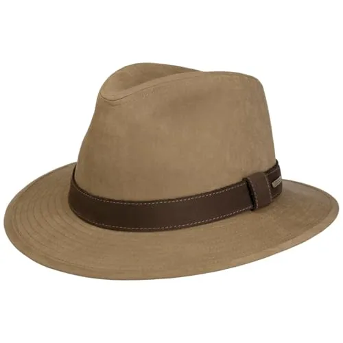Stetson Waxed Traveller Stoffhut Ledergarnitur Herren Sommer Winter Hellbeige L (58-59 cm)