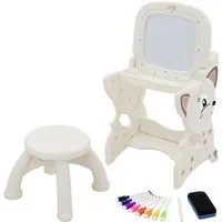 Joyz 3in1 Spieltisch Weiß mit LCD-Tafel und Hocker