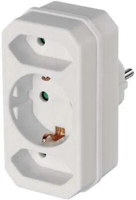 EMOS P00272 Mehrfachsteckdose, 2x Euro, 1x Schuko Steckdose, weiß (1925030050)