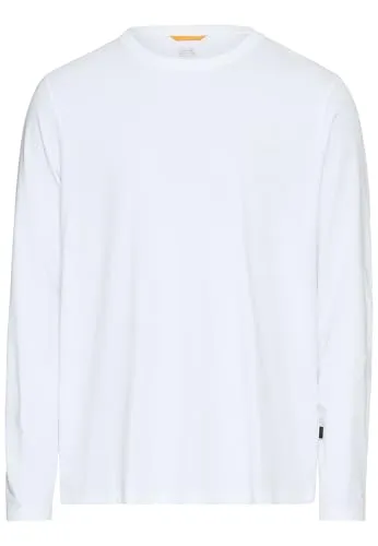 camel active Langarmshirt T-Shirt 1/1 weiß XXXL - Herren-Shirts, bequemes Langarmshirt aus 71% Baumwolle mit elastischem Anteil für optimalen Tragekomfort in Übergröße.