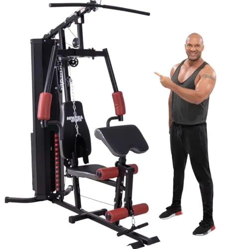 Miweba Sports Kraftstation MK500 - Vielseitige Fitnessstation für Zuhause - Dip-Stationen für effektives Ganzkörper-Workout mit 60 kg Gewichten. Robuste Konstruktion und individuelle Anpassung für maximalen Komfort und Sicherheit beim Training.