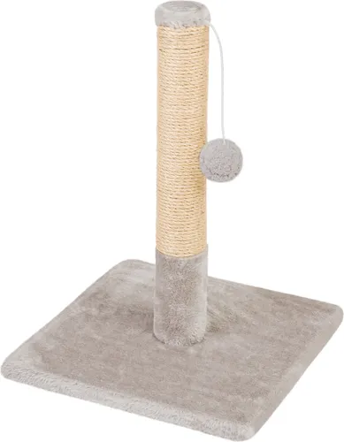 Domarex Kratzbaum für Katzen Grau 30x30x42 cm – Stabil, mit Spielseil & Plattformen – für Krallenpflege, Spiel & Bewegung