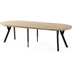 Runder Ausziehtisch XXL im Loft-Stil – 100 bis 250 cm