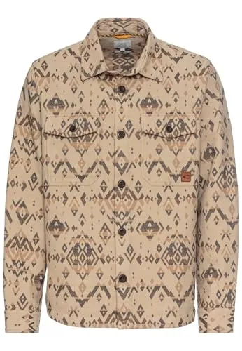 camel active Hemdjacke mit Jacquard-Muster - Funktionsjacke aus 100% Baumwolle im Ethno-Stil, ideal für lässige Outfits und mit praktischem Button-Down-Kragen sowie Brusttaschen für zusätzlichen Komfort.