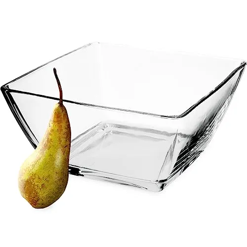KADAX Glasschüssel, 18,8x13,1x8,9cm Obstschale aus robustem Glas, klassische Salatschüssel, Spülmaschinenfeste Glasschale, transparente Snackschale für Obst (Transparent / 1 Stück)