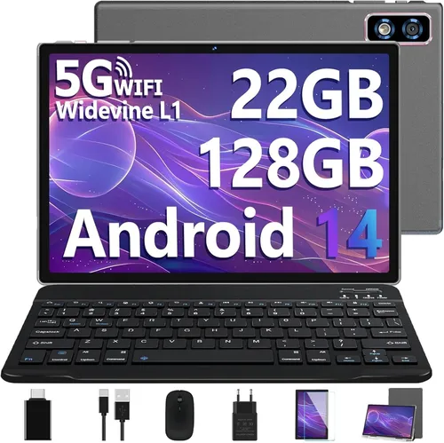 DEERTiME Android 14 Tablet 10 Zoll 22GB RAM 128GB ROM 1TB TF Octa-Core 8000mAh