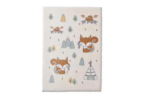 Taracarpet Kinderzimmerteppich Eichhörnchen braun 080x150 cm - Kuschelweicher Teppich für das Kinderzimmer, 18 mm hoch, in verschiedenen Designs erhältlich. Ideal für Jungen und Mädchen, strapazierfähig und schadstoffgeprüft für eine sichere Spielumgebung.