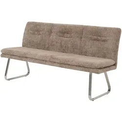 Sitzbank MCW-H70: Esszimmerbank mit Lehne aus Chenille