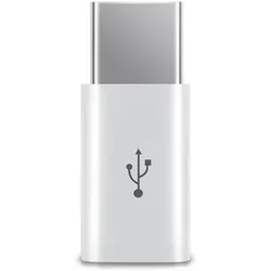 Micro USB Adapter auf USB C Typ C Stecker wandelt USB 2.0 Typ B zu USB 3.1 Typ C, Farben:Weiss, Stückzahl:2 Stück - Weiß