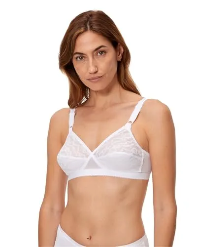 Playtex BH Frau Cross Your Heart Spitze 0165 x1 Weiß 75B - Funktionsunterwäsche mit extrem weicher Mikrofaser für maximalen Komfort. Die vorgeformten Cups formen die Brust optisch und bieten sicheren Halt.