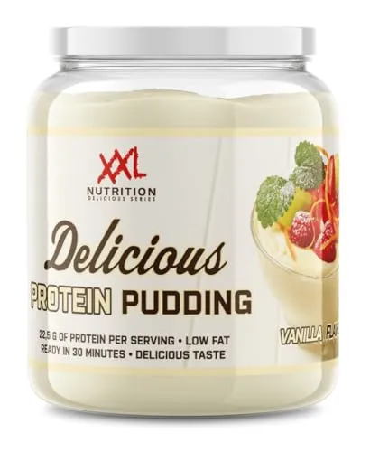 XXL Nutrition - Delicious Protein Pudding - 22g Protein pro Dessert, Low Fat, Low Sugar - Vanille - 440 Gramm
