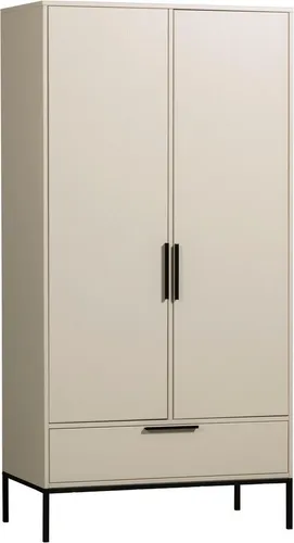 Kleiderschrank Adam mit Türen und Schubladen, Hellgrau - Eleganter Kleiderschrank für Schlafzimmer mit großzügigem Stauraum und modernem Design, der Ordnung schafft und Ihre Garderobe stilvoll präsentiert.