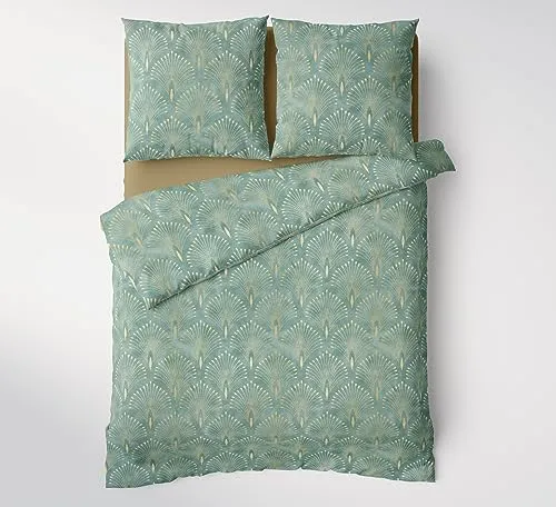 Bettwäsche mit Stil Mako Satin Mint/Gold in türkis von Bettwäsche mit Stil