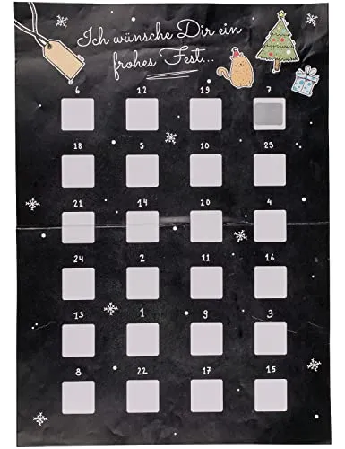 Adventskalender individuell & personalisierbar Kratzpapier Christmas Weihnachten