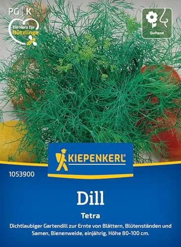 Kiepenkerl Dillsamen Tetra 1053900 – Kräutersamen einen Gartendill mit einer Wuchshöhe von 80 bis 100 cm und Inhalt für 600 Pflanzen - Saatgut