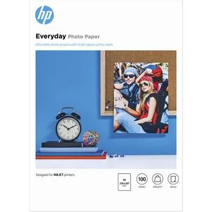HP Inkjet Everyday Fotopapier Glänzend DIN A4 - 200 g/m, 100 Blatt für brillante Druckergebnisse und lebendige Farben