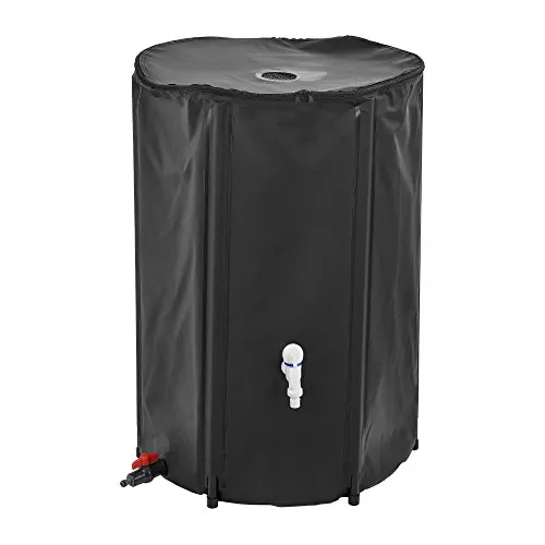 casa.pro Regentonne 250L - Schwarz - Regentonne für umweltfreundliche Wassernutzung, 250L Kapazität, robust aus 500D PVC, ideal für Gartenbewässerung.