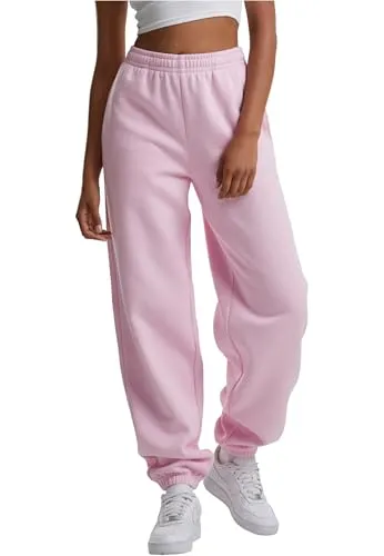 Urban Classics Ladies Fluffy Sweatpants - Softpink, XL - Damen-Hosen mit elastischem Bund und praktischen Seitentaschen, aus weichem Material für ultimativen Komfort beim Sport oder Entspannen zu Hause.