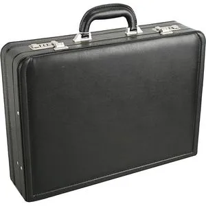 d n Tradition Aktenkoffer 46 cm schwarz - stilvoller Aktentaschen mit hohem Tragekomfort, verstellbare Steckfächer für A4-Unterlagen und weiches Kunstleder