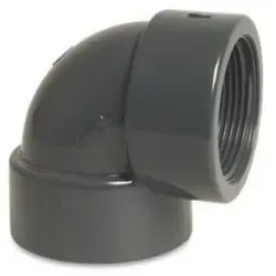 Bevo - Mega Winkel 90° Pvc-u 32 Mm X 1 Zoll Klebemuffe X Innengewinde 10 Bar, Grau