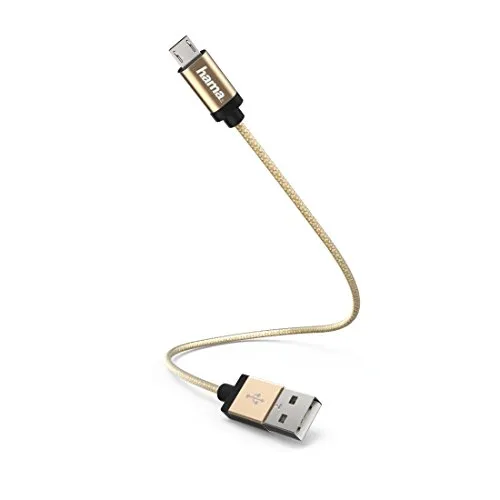 Hama Lade-/Datenkabel, Micro-USB 0,2m Gold, 00178285 (0,2m Gold)