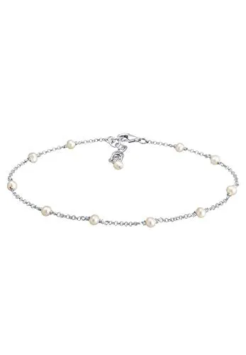 Elli Fußkette mit Süßwasserzuchtperle aus 925 Silber von Elli