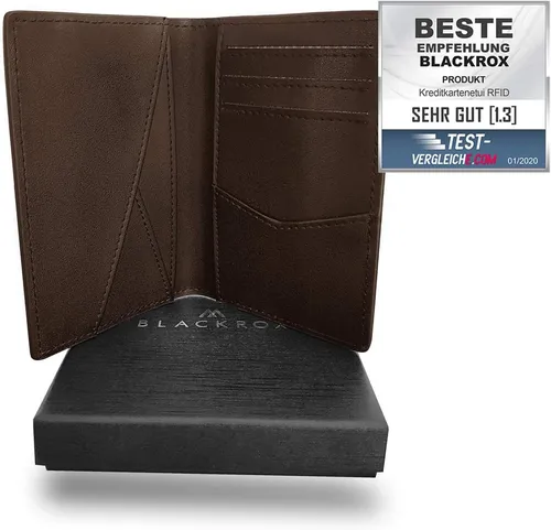 BLACKROX Geldbörse - Vergleichssieger 2024, Kreditkartenetui mit RFID-Blocker aus Echtleder - Geldbörse mit RFID-Blocker, schützt Ihre Kartendaten und bietet Platz für bis zu 12 Karten. Hochwertiges Echtleder-Design, ideal für Herren und Damen.