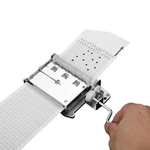 DEWIN Handkurbel Spieluhr, DIY Spieluhr Bewegung 30 Notenband Handkurbel Spieluhr Bewegung und Locher und 20 Papar Tapes