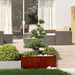 vidaXL Pflanzkübel Rostig 100x100x40 cm – Wetterfester Stahl für deinen Garten - Hochbeet aus wetterfestem Stahl, korrosionsbeständig und wartungsarm. Ideal für Gärten, Balkone und Terrassen. Bietet viel Platz für Pflanzen und fördert gesundes Wachstum durch offenes Bodendesign.