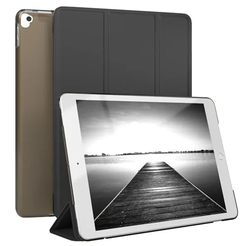 EAZY CASE - Smartcase Tablet Hülle kompatibel mit iPad 10,2 (2019/2020/2021) - mit Standfunktion, Schutzhülle mit Sleep und Wake Funktion, Tablet Case, Tablet Klapphülle aus Kunst Leder, Uni Schwarz