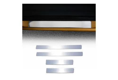 OMAC Zierleisten-Aufkleber Einstiegsleisten für Citroen C3 2002-2009 Chrom Schutz Edelstahl 4x, (4tlg), Langlebig,Einfache Reinigung,Einfache Installation,Rostbeständig