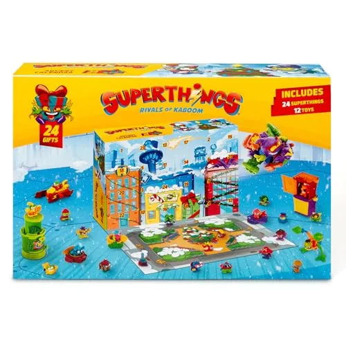 Superthings Adventskalender - Spielfigur Spielsets mit 24 besonderen Geschenken und Überraschungen, darunter exklusive Minifiguren und limitierte Auflage Spielzeuge für endlosen Spielspaß!