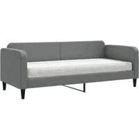 vidaXL Tagesbett mit Matratze Dunkelgrau 80x200 cm - Vielseitiges Tagesbett in Dunkelgrau, das als Sofa und Bett dient. Inklusive komfortabler Schaumstoffmatratze für optimalen Schlafkomfort und Platzersparnis.