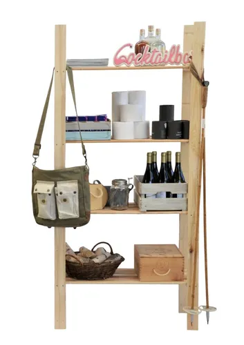 Robustes Grundregal aus Fichte 170 x 80 x 40 cm - Holzregal mit 4 stabilen Holzböden, ideal für hohe Belastungen bis 200 kg, perfekt für Werkstatt oder Lagerraum.