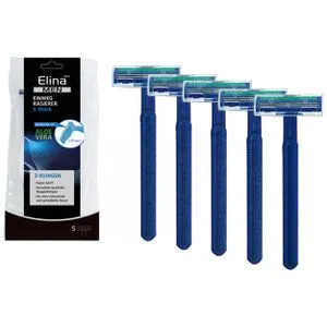 Elina-med Nassrasierer Men, Einwegrasierer, für Herren, 2-fach Klinge, 5 Stück