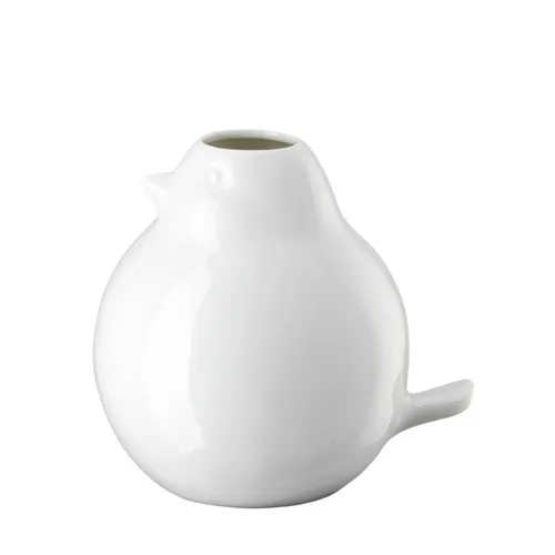 Hutschenreuther Vogel Vase 14 cm - Asymmetrische Porzellanvase in Weiß, 14 cm hoch – ideal für stilvolle Blumenarrangements und eine elegante Tischdekoration.