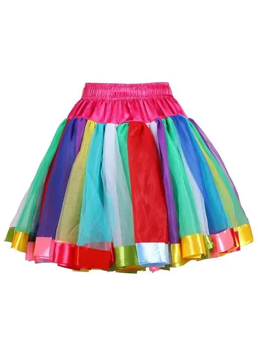 thetru Clown-Kostüm Tutu Clown - Bunter Kostümrock für Fasching und Karneval - Clown-Kostüm mit mehrlagigem Petticoat, ideal für Zirkus, Paraden oder Umzüge. Einheitsgröße für Erwachsene und komfortabler Gummibund.