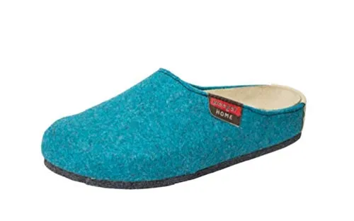 Weeger-Hausschuh mit Wechselfussbett türkis Gr. 42