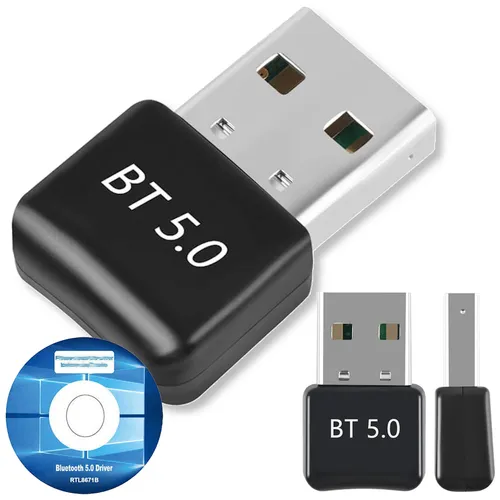 Bluetooth 5.0 + EDR Adapter, USB 2.0 Dongle-Empfänger, BT Plug&Play, 10 m
