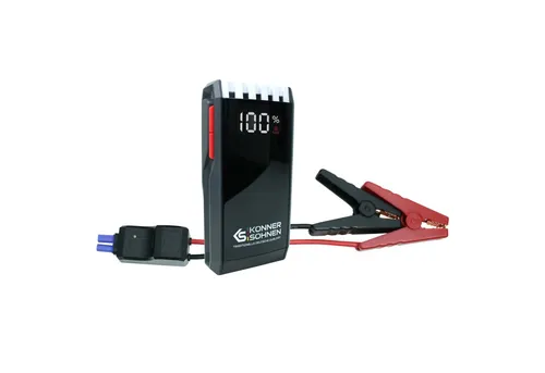 Könner & Söhnen KS JS-1000 Autobatterie-Ladegerät (mit Druckluft-Kompressor für Fahrzeuge mit Benzinmotor bis 8-Liter, 1-tlg., wiederaufladbarer Lithium-Ionen-Akku 14000 mAh, Luftdruck 150 psi, Spitzen-/Nenneinschaltstrom 1200/600 A 2х USB-Ausgänge 5V/2)