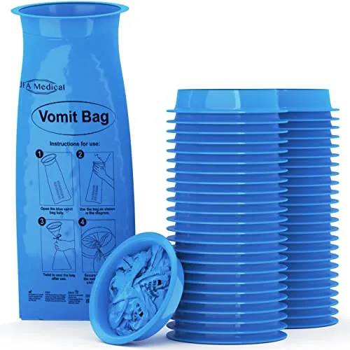 JFA Medical 50 Stück Spuckbeutel mit Mundstück in blau von JFA Medical