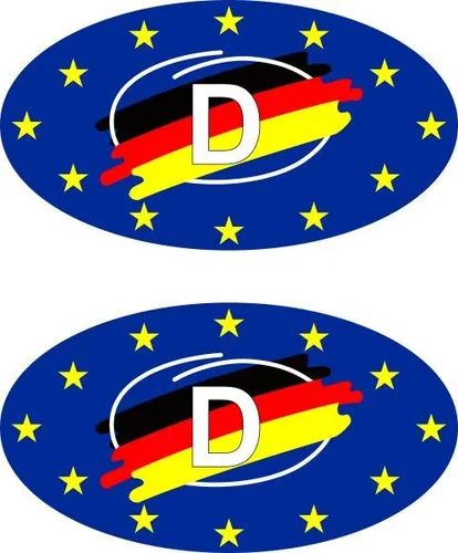 Hermann Schütz Aufkleber Europa-D Holografie 2er-Set je 55x30mm  Aufkleber