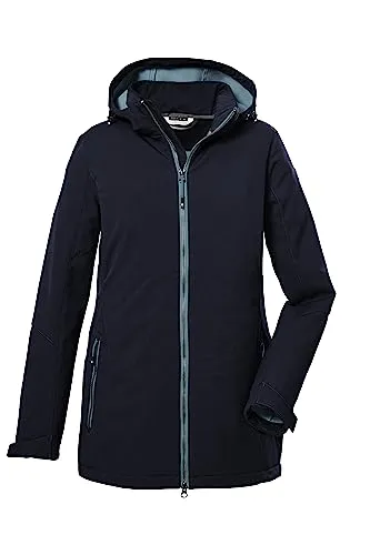 killtec Damen Softshelljacke/Outdoorjacke mit abzippbarer Kapuze KOW 8 WMN SFTSHLL JCKT, dunkelnavy, 38, 39685-000