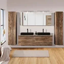 Lomadox Badmöbel-Set PUEBLA-56 - Badmöbel-Set in Vintage Oak Eiche, 13-teiliges Komplettset mit Softclose-Systemen und integrierter LED-Beleuchtung für ein modernes und gemütliches Badambiente.